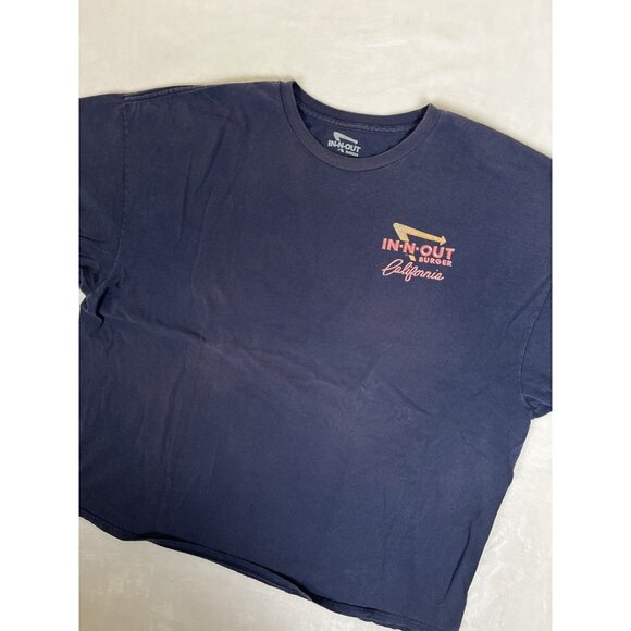 Vintage In-N-Out Men T-Shirt 3XL Blue California Graphic Hot Rod Drive Thru - Picture 4 of 10